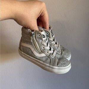 Vans Silver Sparkly High Top Shoes